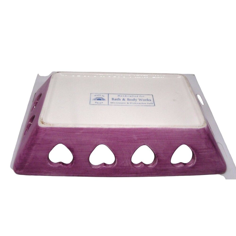 Rare Handcrafted Ceramic Heart-Patterned Pink Tray - image 2